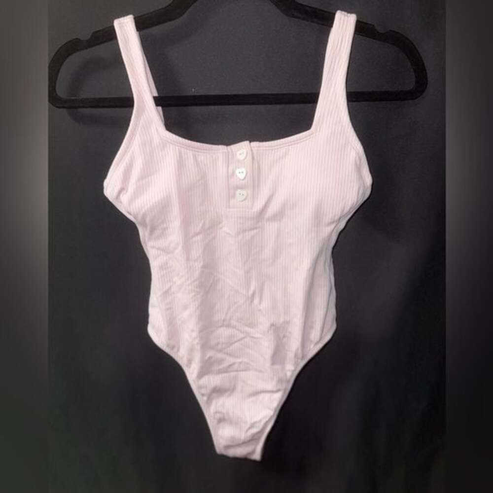 Stoney Clover Lane Pink Ribbed One Piece Swimsuit